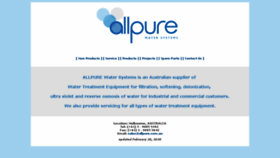 What Allpure.com.au website looked like in 2018 (5 years ago)
