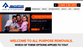 What Allpurposeremovals.com.au website looked like in 2018 (5 years ago)