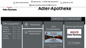 What Adler-apotheke-badsassendorf.de website looked like in 2018 (5 years ago)