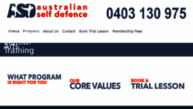 What Australianselfdefence.com.au website looked like in 2018 (5 years ago)
