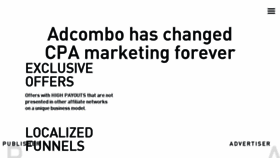 What Adcombo.com website looked like in 2018 (7 years ago)