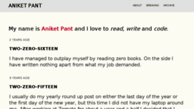 What Aniketpant.com website looked like in 2018 (5 years ago)