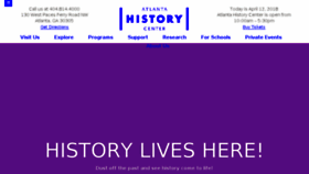 What Atlantahistorycenter.com website looked like in 2018 (5 years ago)
