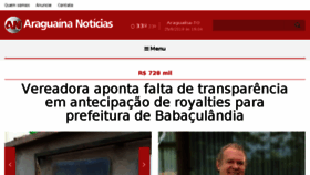 What Araguainanoticias.com.br website looked like in 2018 (5 years ago)