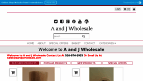 What Aandjwholesale.com website looked like in 2018 (5 years ago)