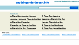 What Anythingunderthesun.info website looked like in 2018 (5 years ago)