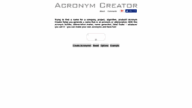 What Acronymcreator.net website looked like in 2018 (5 years ago)