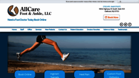 What Allcarefootandankle.com website looked like in 2018 (5 years ago)
