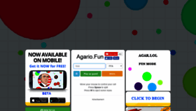 What Agario.fun website looked like in 2018 (5 years ago)