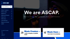 What Ascap.com website looked like in 2018 (5 years ago)