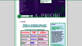 What A-priori.cz website looked like in 2018 (6 years ago)