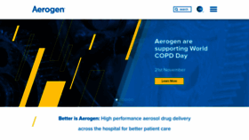 What Aerogen.com website looked like in 2018 (5 years ago)