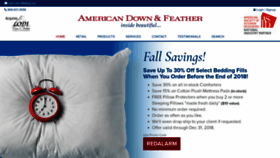 What Americandownandfeather.com website looked like in 2018 (5 years ago)