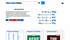 What Abbreviationfinder.org website looked like in 2018 (5 years ago)