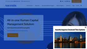 What Ascentis.com website looked like in 2019 (5 years ago)