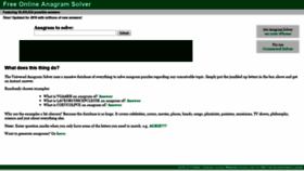 What Anagram-solver.net website looked like in 2019 (5 years ago)