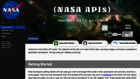 What Api.nasa.gov website looked like in 2019 (5 years ago)