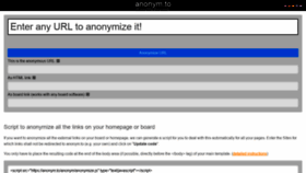 What Anonym.to website looked like in 2019 (5 years ago)
