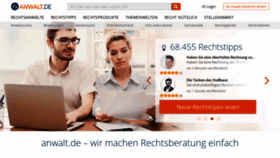 What Anwalt.de website looked like in 2019 (5 years ago)