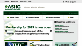What Ashg.org website looked like in 2019 (5 years ago)