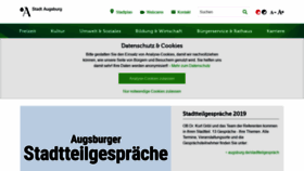 What Augsburg.de website looked like in 2019 (5 years ago)