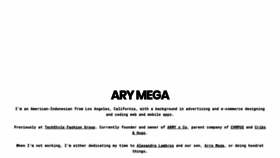 What Arymega.com website looked like in 2019 (5 years ago)