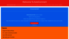 What Autocomment.info website looked like in 2019 (5 years ago)