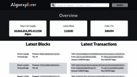 What Algoexplorer.io website looked like in 2019 (4 years ago)