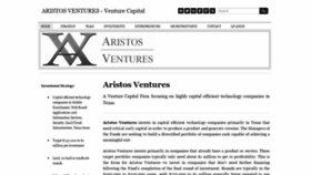 What Aristosventures.com website looked like in 2019 (4 years ago)