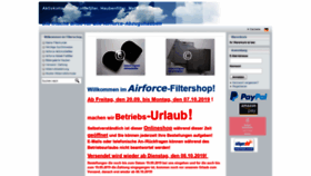 What Airforce-filtershop.com website looked like in 2019 (4 years ago)