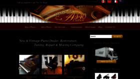 What A440pianos.com website looked like in 2019 (4 years ago)