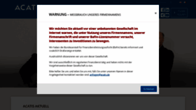 What Acatis.de website looked like in 2019 (4 years ago)
