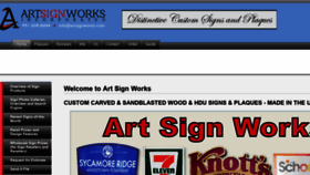 What Artsignworks.com website looked like in 2019 (4 years ago)