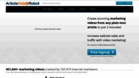 What Articlevideorobot.com website looked like in 2019 (4 years ago)