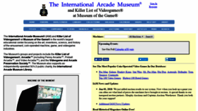 What Arcade-museum.com website looked like in 2019 (4 years ago)