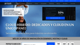 What Arsys.es website looked like in 2019 (5 years ago)