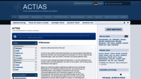 What Actias.de website looked like in 2019 (4 years ago)