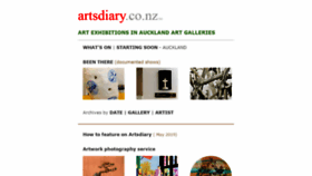 What Artsdiary.co.nz website looked like in 2019 (4 years ago)