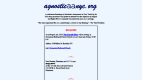 What Agnosticaanyc.org website looked like in 2019 (4 years ago)