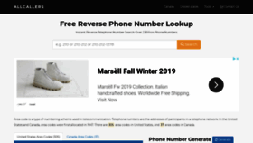 What Allcallers.com website looked like in 2019 (5 years ago)