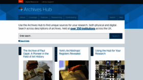 What Archiveshub.ac.uk website looked like in 2019 (4 years ago)