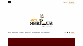 What Antiserious.com website looked like in 2019 (4 years ago)