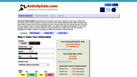 What Activitycalc.com website looked like in 2019 (4 years ago)