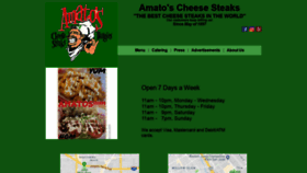 What Amatoscheesesteaks.com website looked like in 2019 (4 years ago)