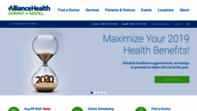 What Alliancehealthdurant.com website looked like in 2019 (4 years ago)