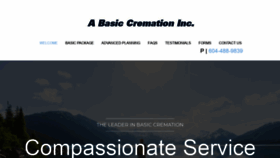 What Abasiccremation.ca website looked like in 2019 (4 years ago)