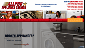What Allproapplianceservice.com website looked like in 2019 (4 years ago)