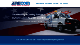 What Airecomhvac.com website looked like in 2019 (4 years ago)
