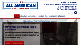 What Allamericanself-storage.com website looked like in 2019 (5 years ago)