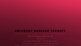 What Ablebodymassagetherapy.com website looked like in 2019 (4 years ago)